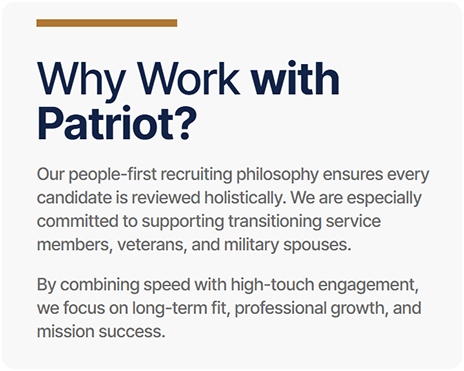 Why Work With Patriot?