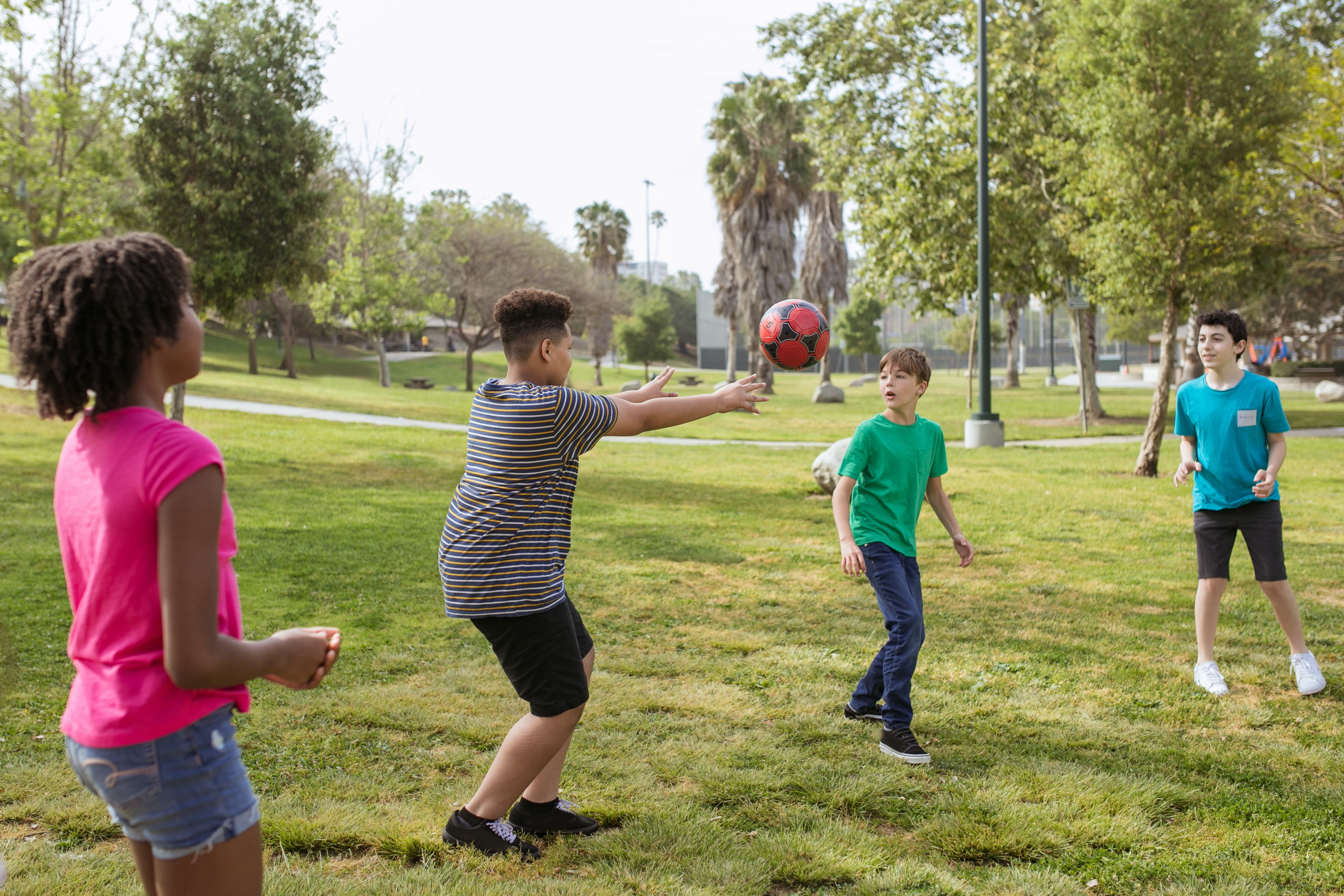 Kids playing together at camp